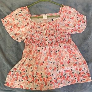 Arizona Jean Co. floral pink shirt sleeve top